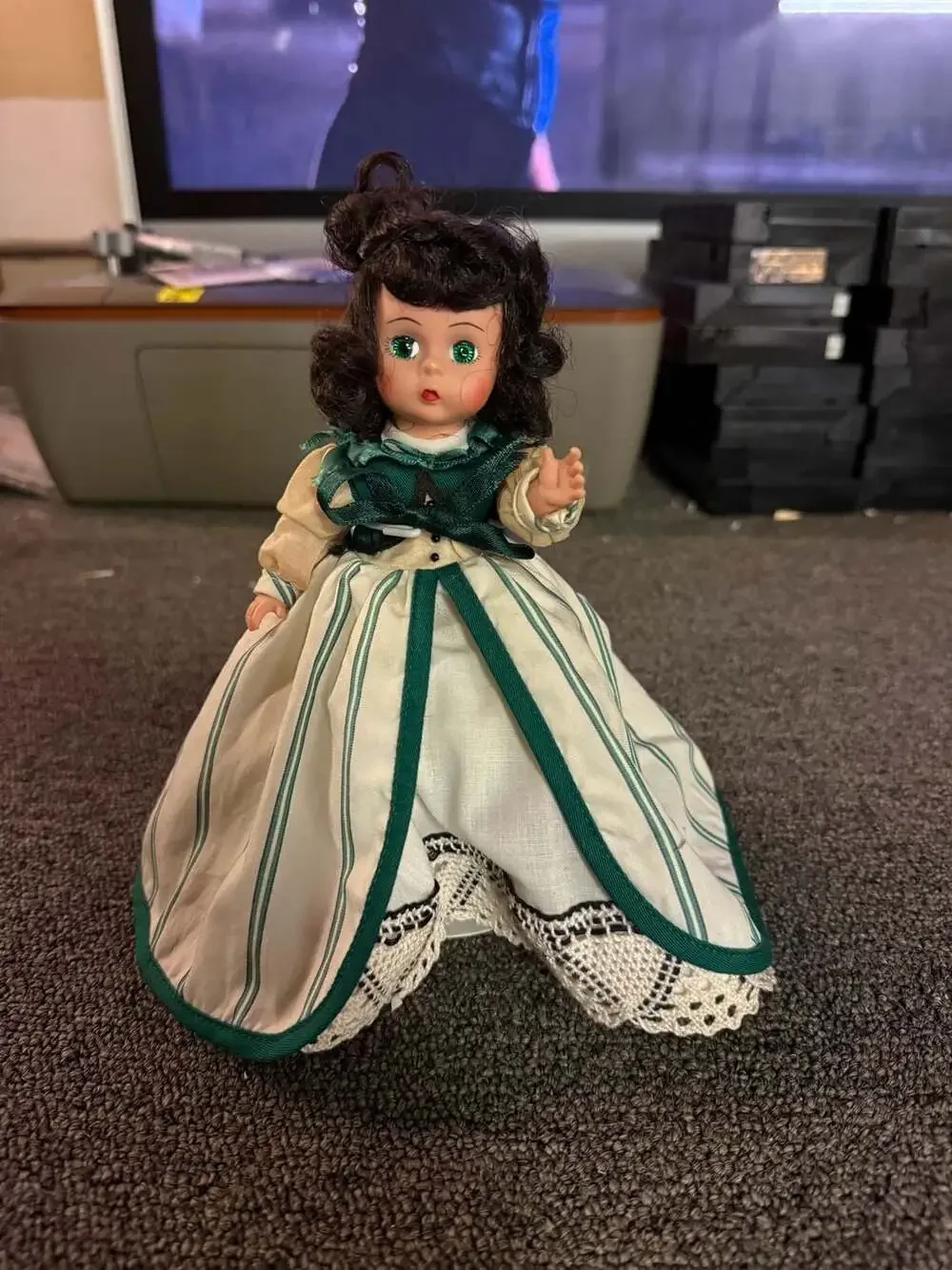 Madame Alexander Scarlett O'Hara 8-Inch Doll in Green Striped Gown
